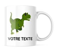 stempel-fabrik - Tasse personnalisée 330 ml avec nom - Tasse à café avec le texte de votre choix - Idée cadeau pour les enfants & amis - Mug céramique imprimé deux côtés (dinosaure)