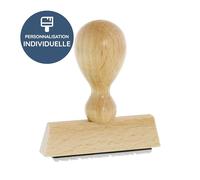 stempel-fabrik - Timbre en bois à personnaliser avec le texte de votre choix - Tampon individuel comme porte-nom, de stockage de texte et pour l'identification de documents (60 x 10 mm | 1 ligne)