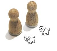 Stemplino MF077-Tampon Midi - Motif : cochon Sully | MF077-18 mm - Tampon en bois avec motif animal - Plus de 1000 motifs - Tampon en bois pour enfants, calendrier, bullet journal & idées de bricolage