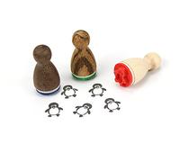 Stemplino Mini tampon : motif Peggy pingouin, 12 mm de diamètre, tampon en bois pour enfants, bullet journal
