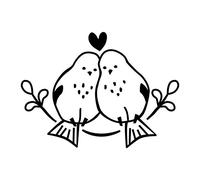 Stemplino Orig Maxi tampon encreur en bois Motif couple d'oiseaux Taille L