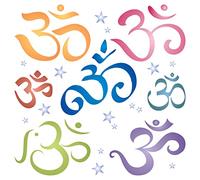 Stencil Company Pochoir 11,43 x 11,43 cm (S) - Pranava Yoga AUM Indien Mantra Sanskrit Hindou Spirituel pour Peinture
