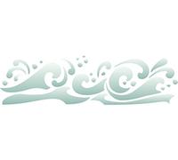 Stencil Company - Pochoir en forme de vague - 24,5 x 6,5 cm - Réutilisable - Mer océan nautique et récif