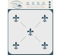 Stencil Company Pochoir Fleur de Lis, 11,4 x 11,4 cm - Pochoir mural vintage français Fleur de LYS pour modèle de peinture