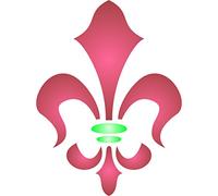 Stencil Company Pochoir mural réutilisable Motif fleur de lys 11,5 x 15 cm
