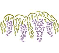 Stencil Company Pochoir Wisteria - 40,5 x 21,5 cm - Pochoir réutilisable pour bordure de fleurs