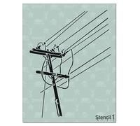 Stencil1 21,5 cm x 28 cm Pochoir Power Lignes
