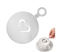 STENCILS CAFÉ ART LAIT | Pochoir à lait en acier inoxydable de 4,72 pouces | Modèle d'art de café décoratif avec des flocons de neige, des motifs roses et de coeur, cadeau pour les amateurs de café
