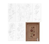 Stencils muraux pour peinture Grands pochoirs for clôture de jardin, 6 pièces, modèles fleurs réutilisables, peinture for murs, dessin, artisanat d'art for