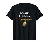 Sténographe Humoristique avec Inscription « I Came I Heard I » T-Shirt