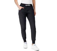 Stenso Nobby Pantalon Blanc Femme - Homme - Pantalon De Travail Femme - Homme Unisexe Élastique avec Ceinture À Cordon De Serrage, Poches Avant Et Arrière, Poche Cargo Zippée Noir S