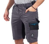 Stenso Revolt Shorts Et Bermudas Homme - Short De Travail Homme avec Stretch, Ripstop, Poches Multifonctionnelles, Éléments Réfléchissants, Fermeture YKK, Ceinture Élastique Gris 46
