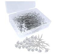 Steowsey 300 Pièces de Broches à Corsage en Forme de Diamant de 5,2x8 cm pour la Décoration de de Mariage, Le Quilting Décoratif et L'Artisanat, Argent et Blanc.