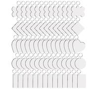 Steowsey 75 Pcs Sublimation Keychain Blanks Bulk MDF Keychain Double Face Heat Transfer Keychain Board for DIY and Craft