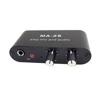 Steowsey Amplificateur de Microphone à Condensateur 3.5Mm Amplificateur de Casque PréAmplificateur Audio de Musique Table de Mixage MA-2S
