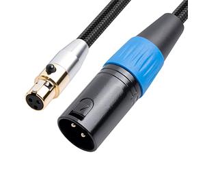 Steowsey Câble Adaptateur Mini XLR Mâle à XLR 3 Broches Cordon éQuilibré pour Enregistrement, SystèMes de Haut-Parleurs, Station Radio, 1Ft/0.