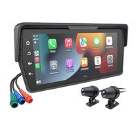 Steowsey Carplay Écran de moto sans fil Android 6,86 pouces avec double caméra AHD