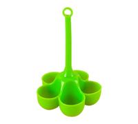 Steowsey Cuiseur à œufs à 5 trous en silicone haute température Cuit à la vapeur Plateau à œufs de qualité alimentaire complémentaire Outils alimentaires 1 PCS Gel de silice Vert