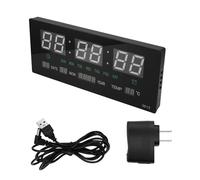 Steowsey LED Calendrier PerpéTuel Horloge éLectronique Horloge Murale NuméRique Alarme Carillon Horaire TempéRature Table Horloges Maison Vert