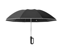 Steowsey Parapluie pliable inversé entièrement automatique avec bande réfléchissante coupe-vent pour voyage avec poignée mousqueton, D