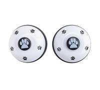 Steowsey Pet Cloche, Paquet De 2 Paires Clochettes en MÉTal pour Chien avec Un Support AntidÉRapant en Caoutchouc, Un Sonnette pour Formation du Pot, Un Anneau, pour Petits Chiens,
