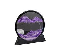 Steowsey Sandscape Moving Sand Art Picture Round Hourglass 3D Mountain Sandscape Motion Display Flowing Sand Painting-Violet