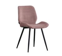 Step 1V Chaise de Salle à Manger Cadre Noir Revêtement Rose
