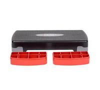 Step aérobic - HMS - Réglable en hauteur - Antidérapant - Noir/Gris/Rouge - Léger - Durable - Exercices cardio