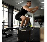 Step box jump pliométrie 3 en 1 boîte à saut en bois pour musculation et fitness box training 30 5/35 5/40 5 cm de hauteur
