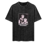 Step Brothers Movie Wanna Go Do Karate in The Garage ? Will Farrell Men's T-Shirt Unisex Black Cotton Hip Hop Print Tee Shirts XXL