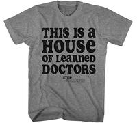 Step Brothers This is a House of Learned Doctors Mens Gray Heather Short Sleeve Vintage Style Graphic Tee(Small)