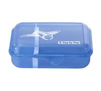 Step by Step Boîte à déjeuner Manta Rio bleue avec séparateur et fermeture à clic, passe au lave-vaisselle, sans BPA, pour l'école et la maternelle, pour garçons et filles, 0,9 l