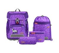 Step by Step Ensemble cartable Cloud 5 pièces, sac à dos ergonomique avec réflecteurs, hauteur réglable avec ceinture Easy Belt pour enfants dès la 1ère classe, 19L, Schleich Horse Club Horse - Violet