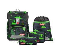 Step by Step Ensemble Cartable Cloud 5 pièces Tornister ergonomique avec réflecteurs, hauteur réglable avec ceinture abdominale, dès la 1ère classe, 19L