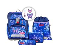 Step by Step Ensemble Cartable Cloud 5 pièces Tornister ergonomique avec réflecteurs, hauteur réglable avec ceinture abdominale, dès la 1ère classe, 19L