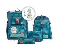 Step by Step Ensemble Cartable Cloud 5 pièces Tornister ergonomique avec réflecteurs, hauteur réglable avec ceinture abdominale, dès la 1ère classe, 19L