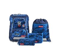 Step by Step FIT Ensemble cartable 5 pièces, sac à dos ergonomique avec réflecteurs, hauteur réglable avec ceinture ventrale pour garçons et filles dès la 1ère classe, 19L