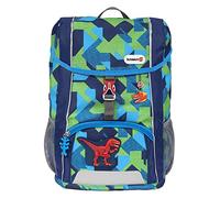 Step by Step Ensemble sac à dos enfant avec coussin d'assise, mini anneaux ergonomiques avec sangle de poitrine amovible, pour maternelle, maternelle et loisirs, 13 L, Velociraptor - Bleu/vert,