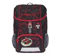 Step by Step Kit sac à dos Kid avec coussin d'assise ergonomique avec sangle pectorale amovible pour maternelle, préscolaire et loisirs, 13 L, Ninja Yuma - Noir/rouge