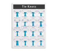 Step by Step Tie Knots Poster Canvas Wall Art How To Tie A Suit Tie Men's Tutorial Guide for Dressing Room Office(Unframed,08x12inch(20x30cm))