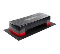 Step d'aérobic de ScSPORTS, stepper, réglage hauteur 2 niveaux, avec tapis, noir rouge gris, 68 x 28 x 10/15 cm