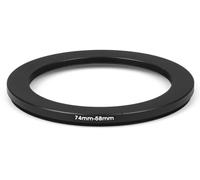Step Down Bague adaptateur 74-58 mm 74 mm-58 mm Bague adaptateur 74 mm 58 mm 74 mm 58 mm Objectif Lens Cap Cover Filtre Bouchon Pare-soleil circulaire Passage vers le bas Cokin