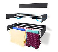 Step Up Étendoir à Linge à Suspendre - Fixation Murale - Rétractable - Étendoir Pliable - Intérieur ou extérieur - Économie d'espace -Capacité de 20 kg - Câble 3,5 m (70 cm - Gris)