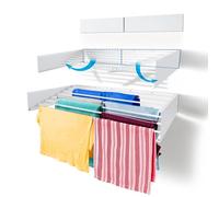 Step Up Étendoir à linge - Intérieur ou extérieur - Design compact et élégant - Économie d'espace - Ligne de 8,4 m (120 cm blanc)