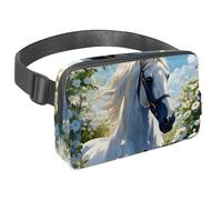 Step Up Your Outdoor Game Sac banane avec sangle réglable pour homme et femme en déplacement, cheval mignon et fleur, Multicolore #07, 1.5x9.0x5.9in/4x23x15cm