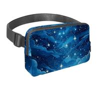 Step Up Your Outdoor Game, Sac banane avec sangle réglable pour homme et femme en déplacement, ciel étoilé bleu, Multicolore #03, 1.5x9.0x5.9in/4x23x15cm