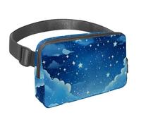 Step Up Your Outdoor Game, Sac banane avec sangle réglable pour homme et femme en déplacement, ciel étoilé bleu, Multicolore #01, 1.5x9.0x5.9in/4x23x15cm