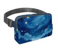 Step Up Your Outdoor Game, Sac banane avec sangle réglable pour homme et femme en déplacement, ciel étoilé bleu, Multicolore #08, 1.5x9.0x5.9in/4x23x15cm