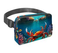 Step Up Your Outdoor Game Sac banane avec sangle réglable pour homme et femme en déplacement, crabe mignon, Multicolore #02, 1.5x9.0x5.9in/4x23x15cm