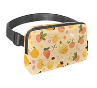 Step Up Your Outdoor Game, Sac banane avec sangle réglable pour homme et femme en déplacement, motif fruits jaunes, Multicolore #05, 1.5x9.0x5.9in/4x23x15cm